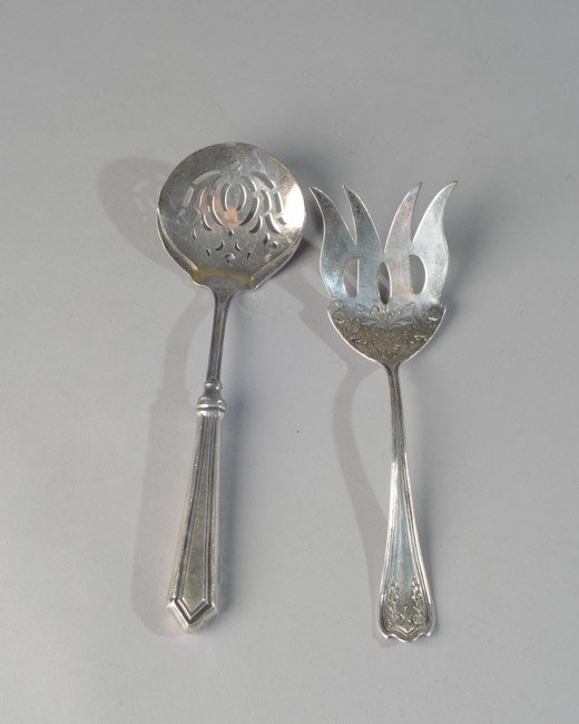 Sterling Silver Serving Fork and Spoon (1 of 4)