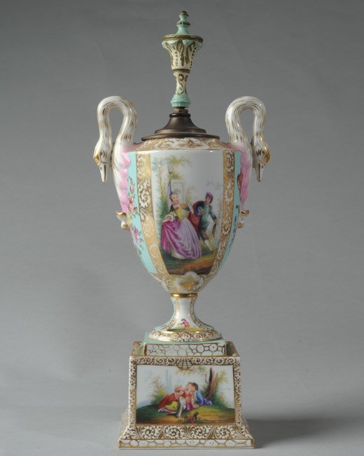 Unusual 19th C. Continental Porcelain Urn (1 of 10)