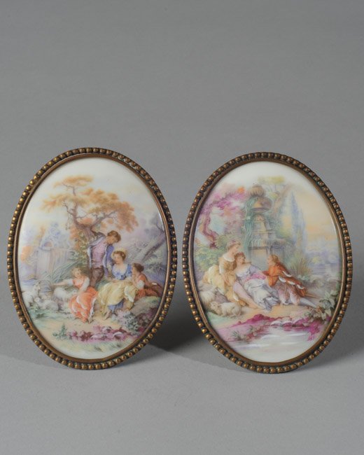 Pair of Limoges Hand Painted Porcelain Plaques (1 of 6)