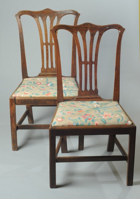 Rare Pair 18th C Virginia Chippendale Side Chairs (1 of 10)