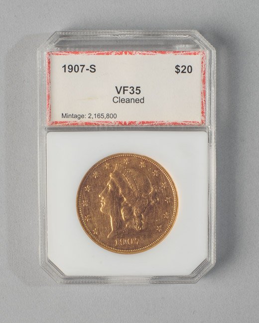 1907 S US 20 Dollar Gold Piece (1 of 2)