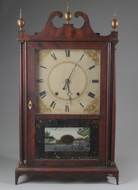 E.19th C. Eli Terry Federal Pillar & Scroll Clock (1 of 10)