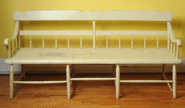 19th C. Painted Windsor Bench (1 of 6)