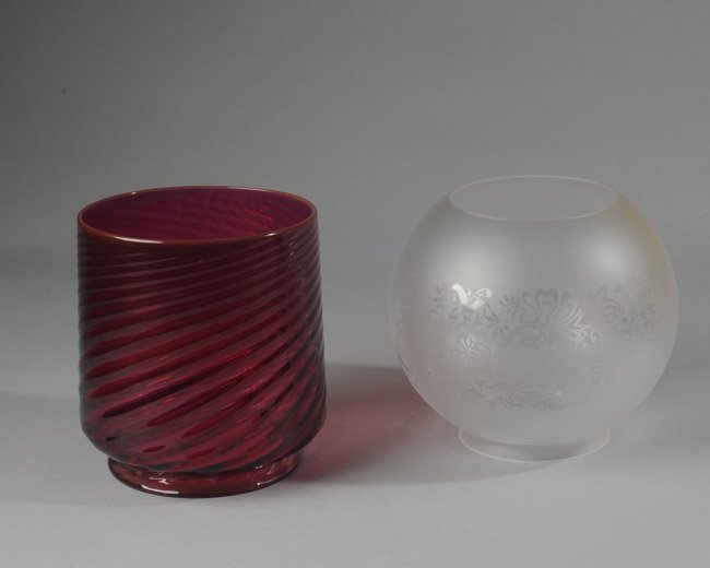 Two Glass Lamp Shades (1 of 2)