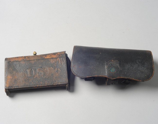 Two Civil War Era Leather Cartridge Boxes (1 of 5)