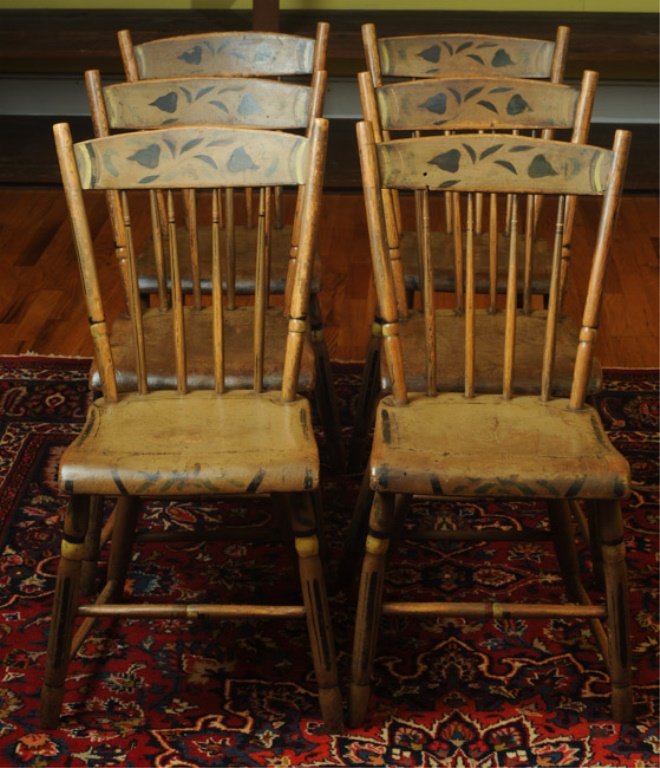 Set of Six 19th C. Windsor Side Chairs (1 of 8)