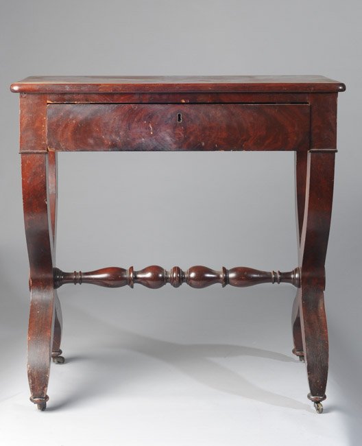 19th C. Empire Single Drawer Work Table (1 of 1)