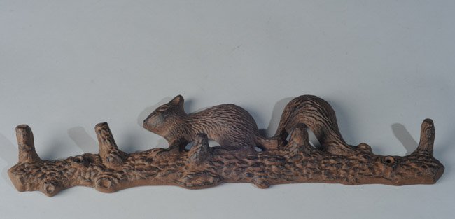 Cast Iron Squirrel Figural Coat / Hat Rack (1 of 4)
