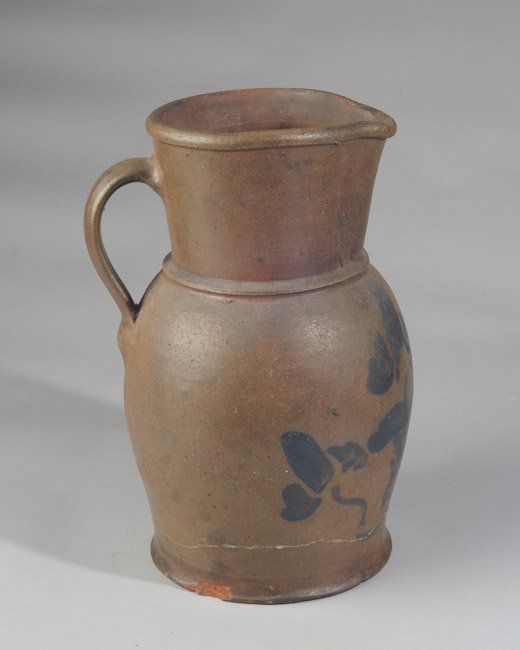 J. M. Hickerson Strasburg VA Stoneware Jug: One gallon, blue decoration. Damaged, cracked and chipped base. H: approx. 13".