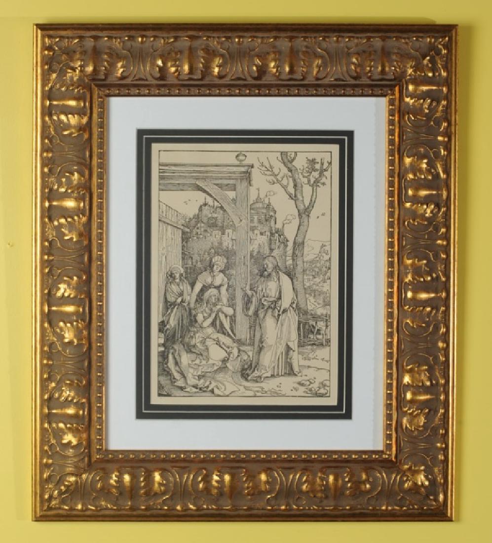 Albrecht Durer Print: "Christ Taking Leave From Mary". Image: approx. 12 1/2" x 9". Frame: approx. 24" x 20 1/2". A0607