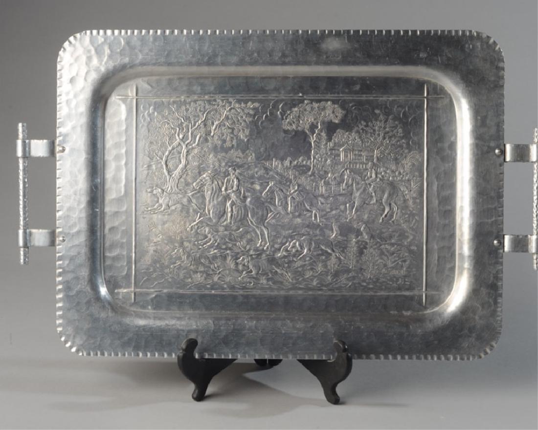 Aluminum Hunt Scene Serving Tray (1 of 4)