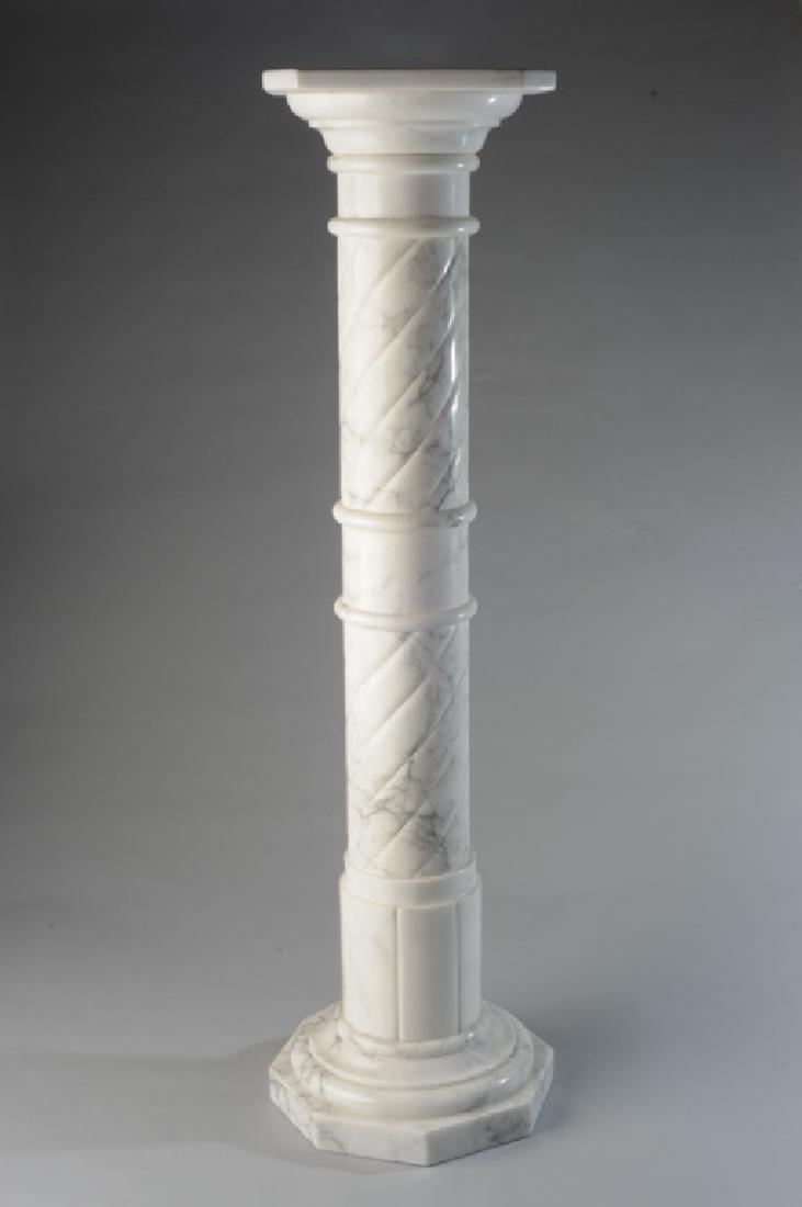 Italian White Marble Pedestal (1 of 3)