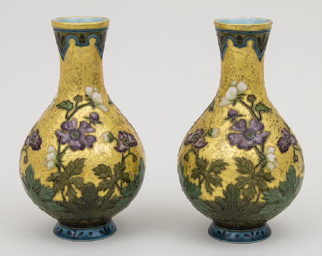 Paar Jugendstil Vasen / A pair of Art Nouveau vases, (1 of 3)