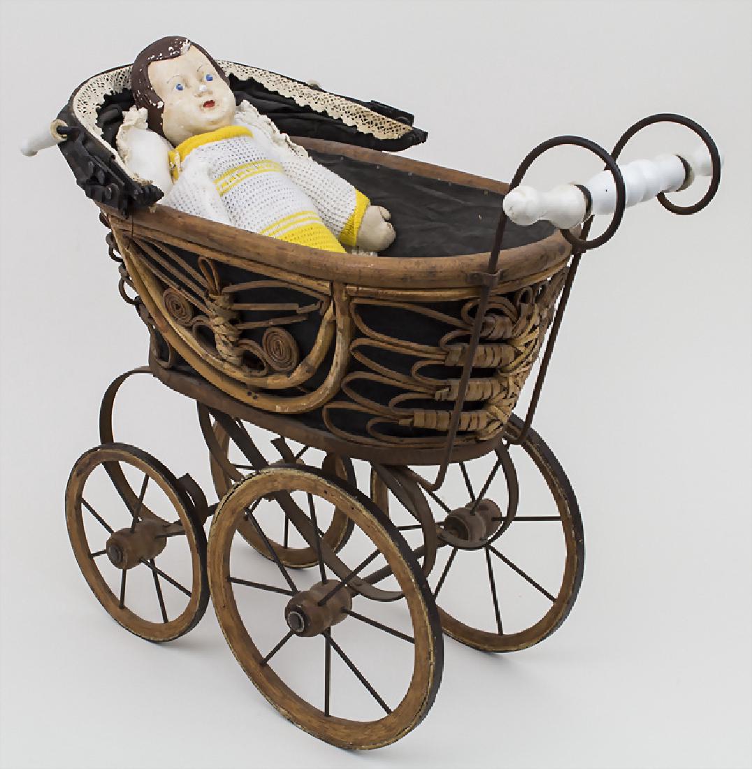 Puppenwagen mit Puppe / A doll buggy with doll, (1 of 2)