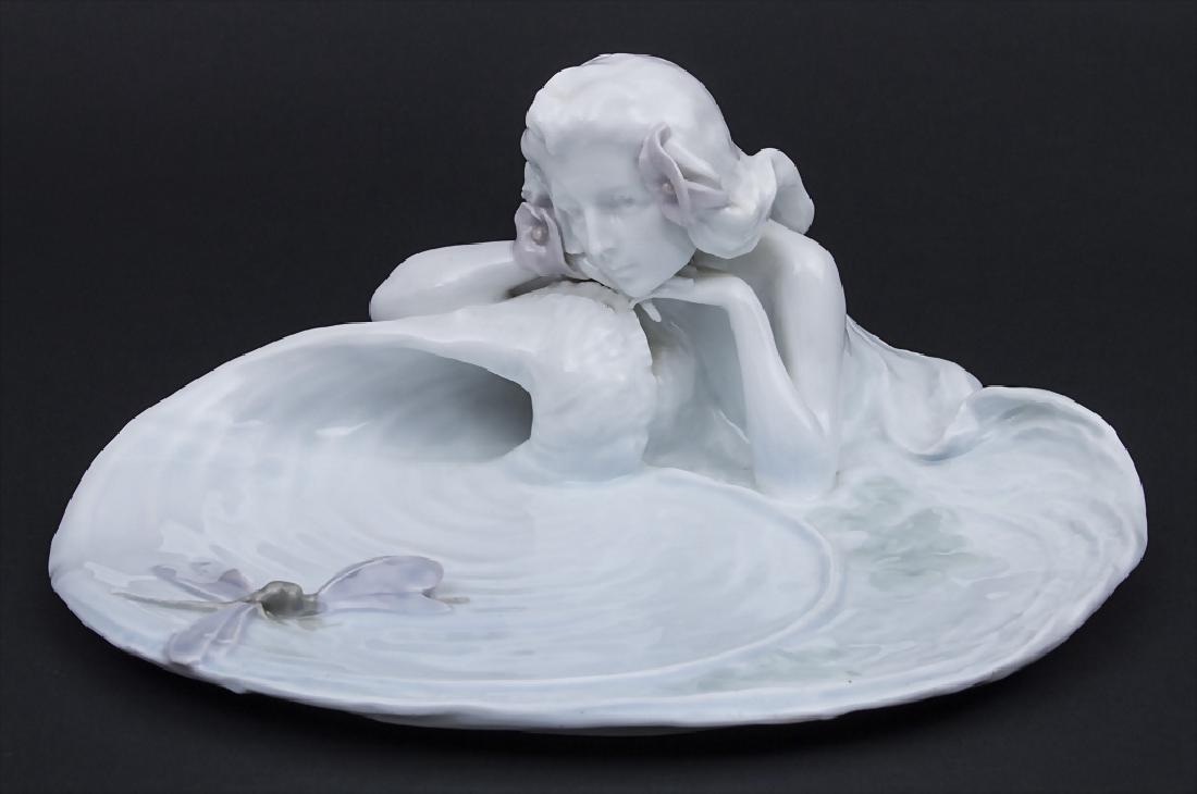 Jugendstil Zierschale mit Nymphe und Libellen / An Art (1 of 4)