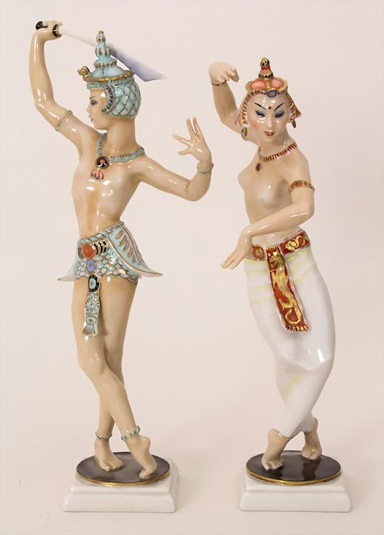 Paar Tempeltänzer / 2 temple dancers, Carl Werner, (1 of 7)