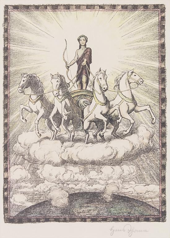 Hans Thoma (1839-1924), 'Kriegerin mit Quadriga' / (1 of 3)