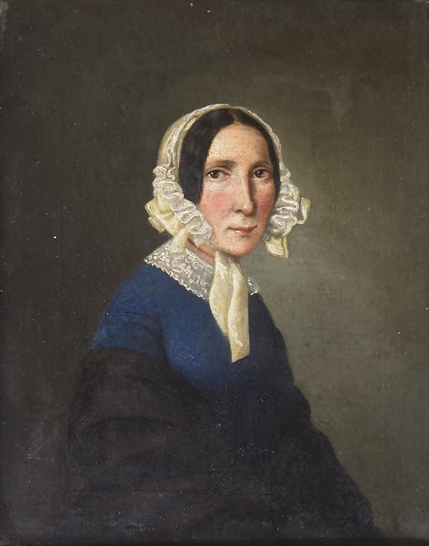 Künstler 19. Jh., 'Biedermeier Damenporträt' / 'A: Künstler 19. Jh., 'Biedermeier Damenporträt' / 'A Biedermeier portrait of a lady', Deutschland Technik: Öl auf Leinwand, gerahmt, Signatur: unsigniert, Maße: 29,5 x 23,5 cm (Bildmaß), 36,5 x 30 c