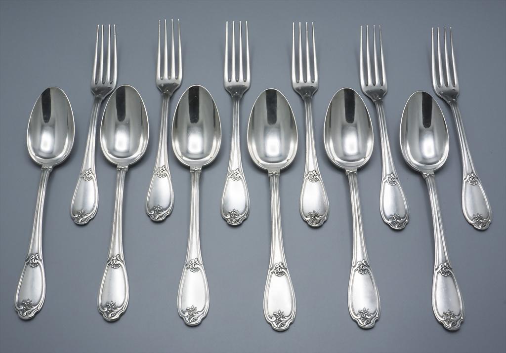 12 tlg. Besteck / 12 couverts en argent massif / A set (1 of 5)