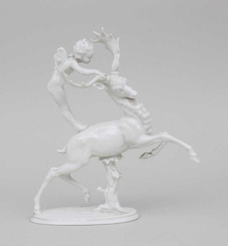 Putto auf Hirsch/ Putto On A Deer/ Stag, Carl Werner, (1 of 4)