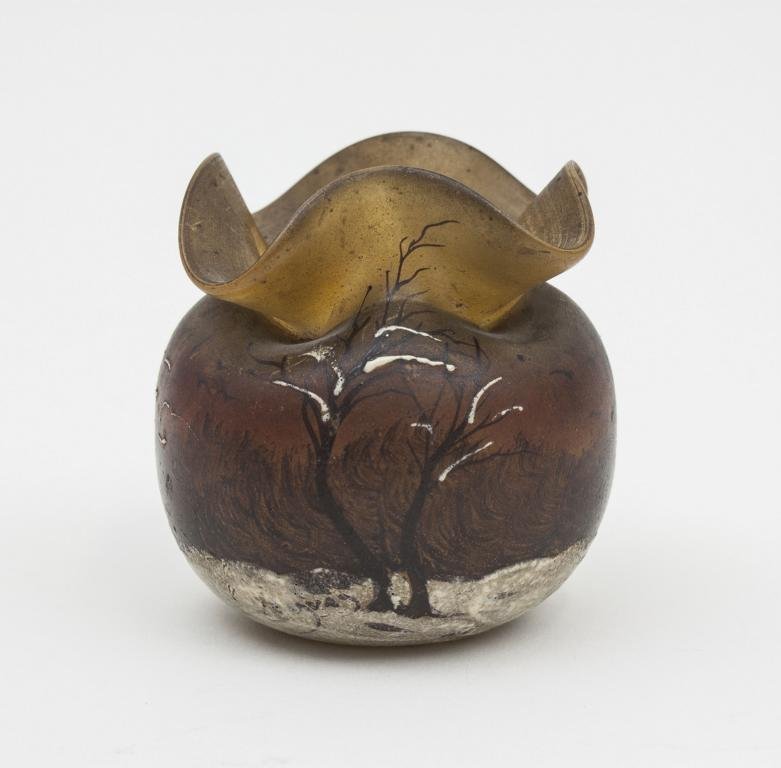 Kleine Jugendstil-Vase mit Winterlandschaft, Legras & (1 of 2)