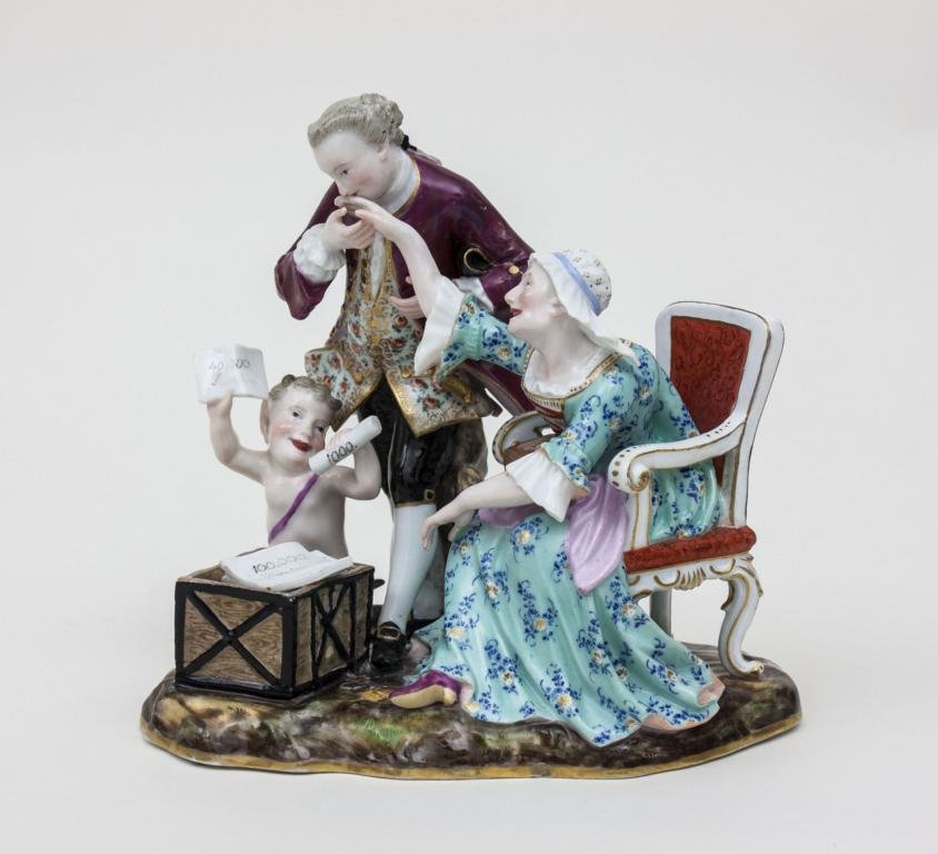 Der Erbschleicher/ Porcelaine Group With Legacy Huter, (1 of 4)