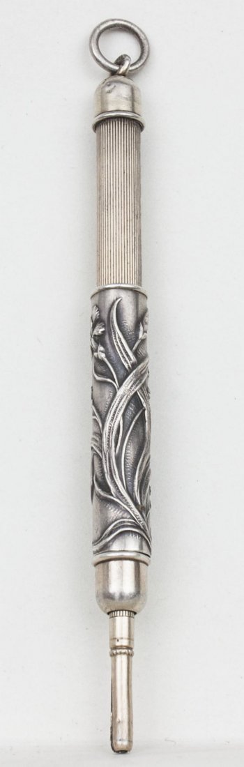 Kleine Jugendstil Silber-Bleistifthalter als Anhänger / (1 of 1)