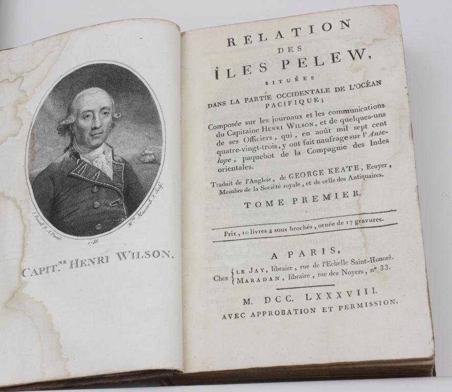 2 Bände 'Relation des Iles Pelew' Captain Henri Wilson, (1 of 2)