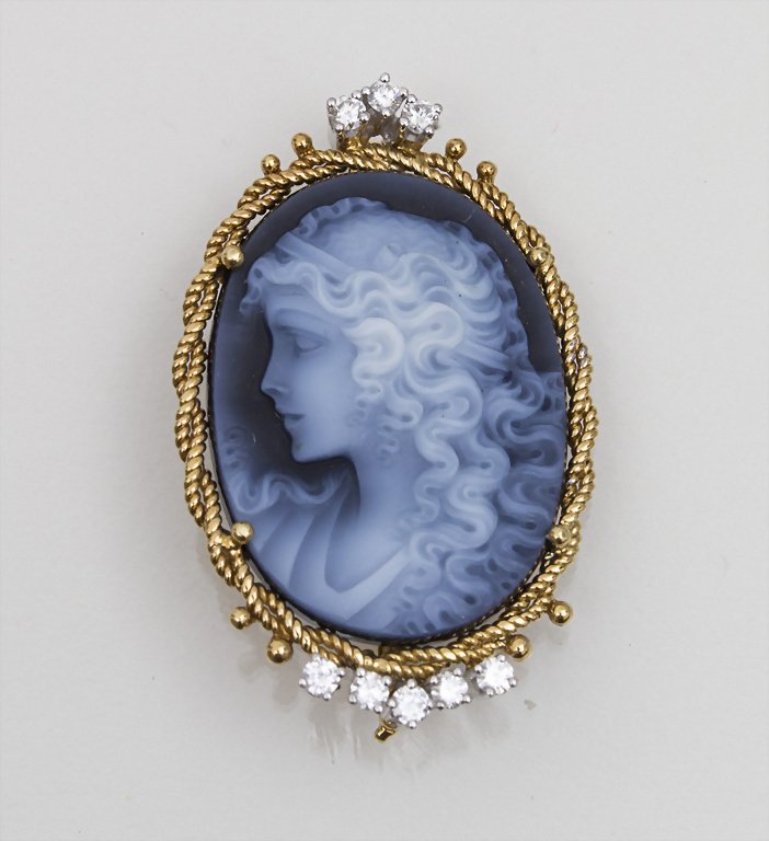 Achat Kamee-Brosche / Agate Camee Brooch Material: (1 of 2)