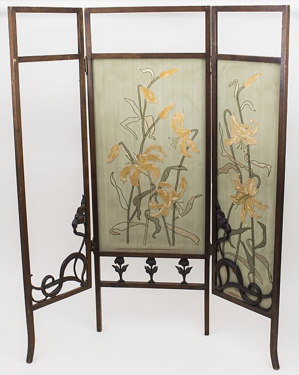 Jugendstil Paravent / Art Nouveau Folding Screen, wohl (1 of 3)