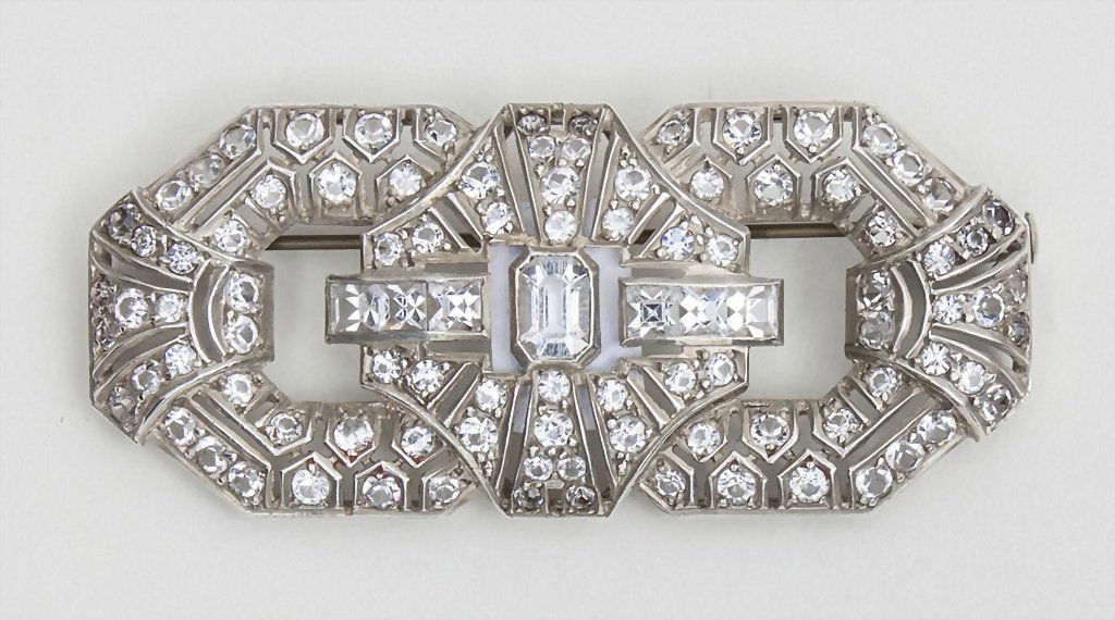 Art Déco Silber Brosche / Silver Brooch, Paris, ca. (1 of 1)