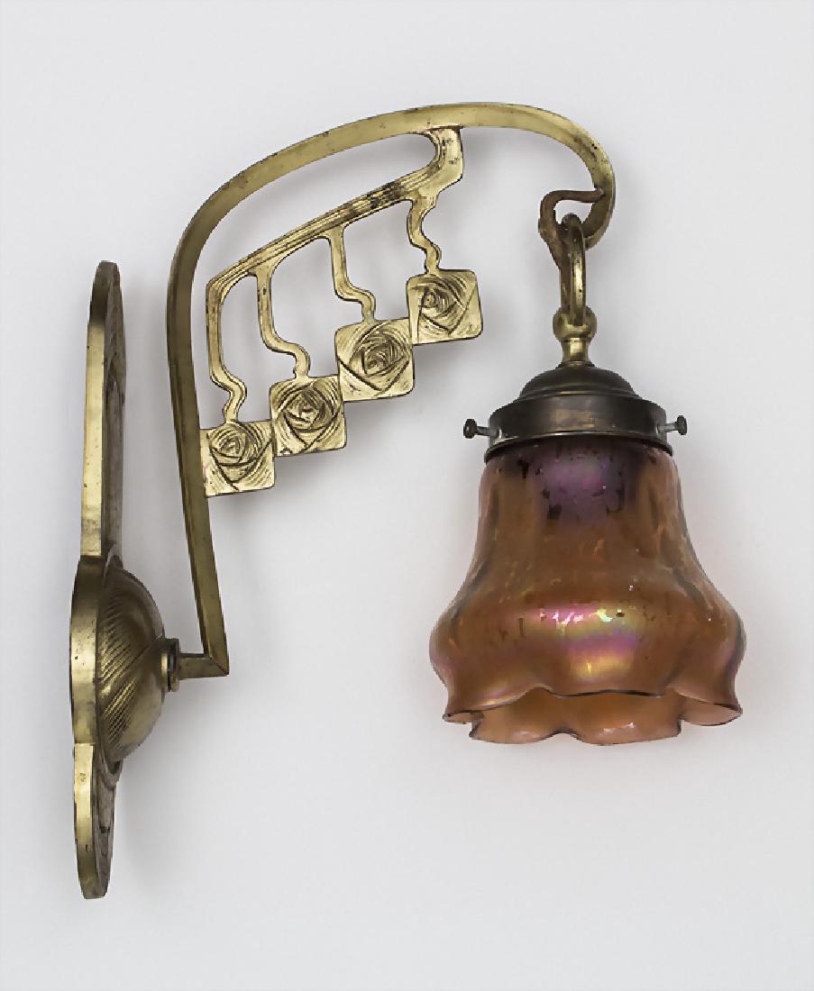 Jugendstil Wandlampe mit Loetz-Glasschirm / Art Nouveau (1 of 1)