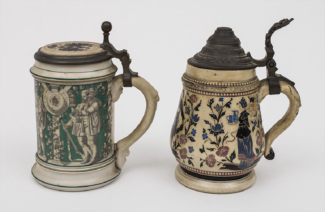 2 Bierkrüge / 2 Beer Jugs Material: Keramik, glasiert (1 of 4)