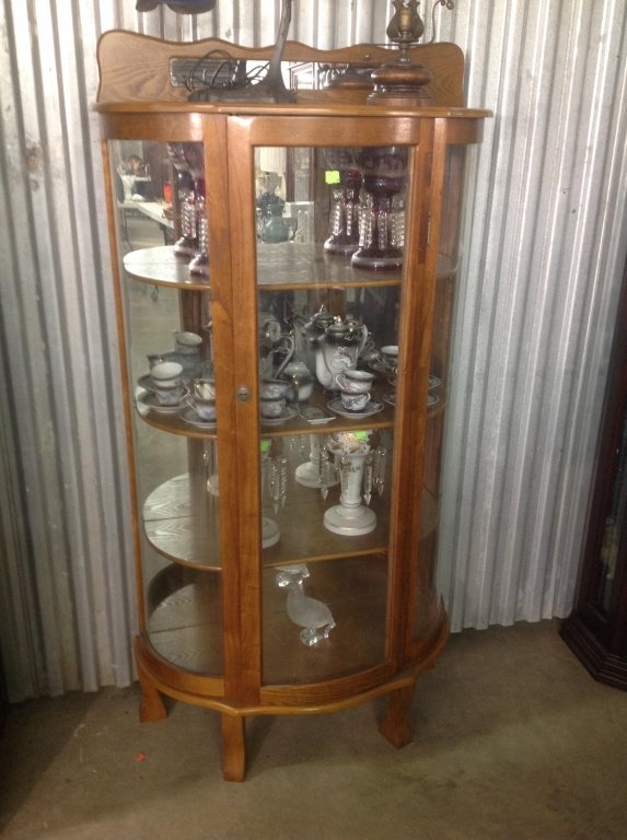 Oak Bow Front China Cabinet Feb 28 2015 Grays Auction In Fl