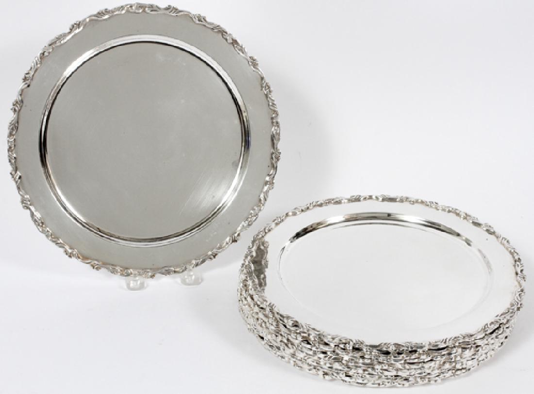 MEXICAN STERLING SERVICE PLATES 12 PIECES (1 of 2)