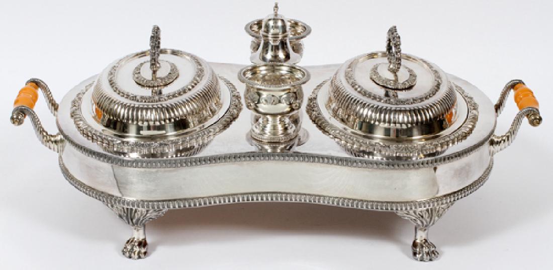 ENGLISH SHEFFIELD COVERED CASSEROLE DISH (1 of 3)