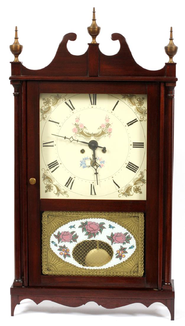 ELI TERRY JR. MAHOGANY PILLAR AND SCROLL CLOCK (1 of 3)