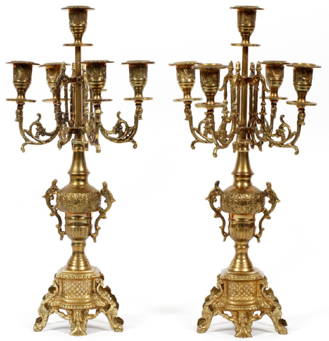 GILT METAL CANDELABRAS PAIR CIRCA 1890 (1 of 2)