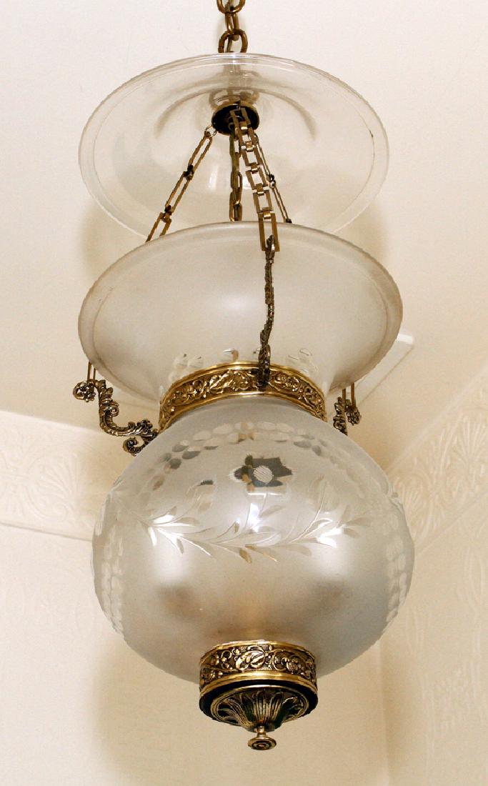 BRASS & GLASS HANGING GLOBE (1 of 4)
