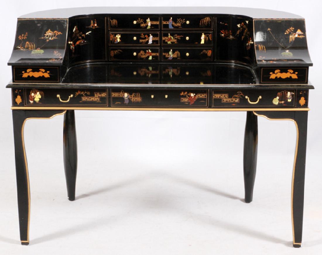 CHINESE LACQUERED AND PAINTED CARLTON DESK (1 of 3)