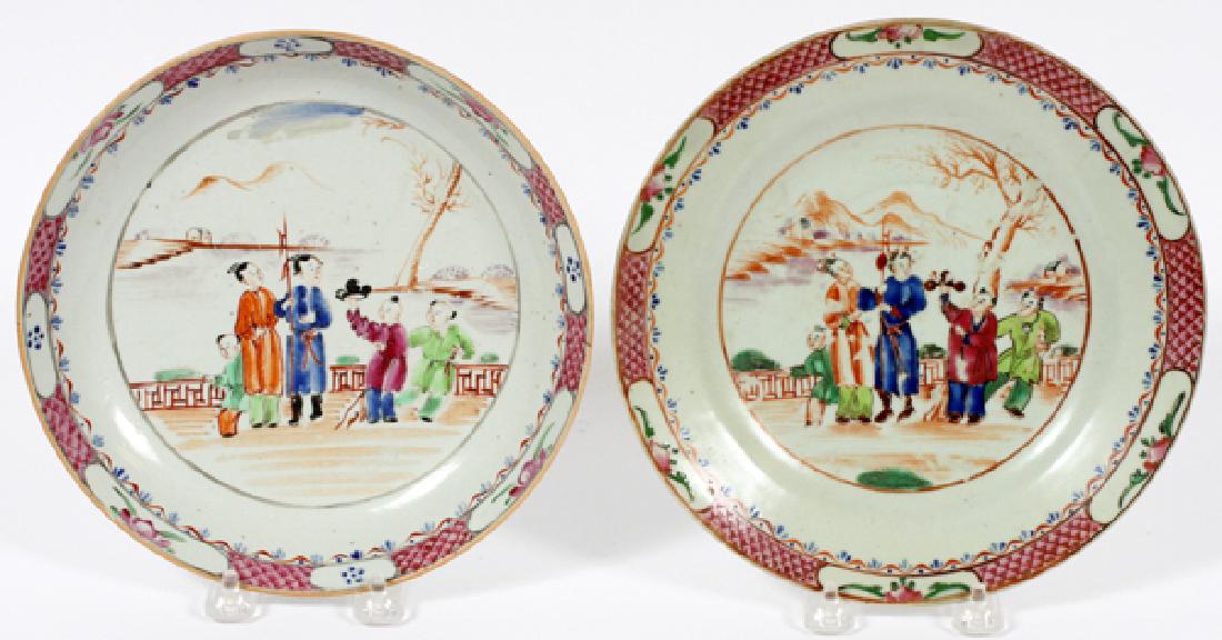 CHINESE EXPORT PORCELAIN BOWL AND PLATE 18TH.C. (1 of 2)