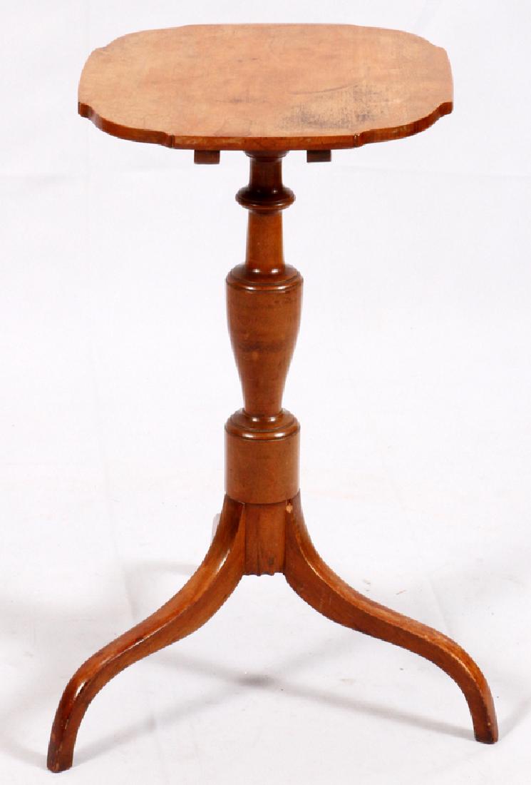 CHERRY TRIPOD TILT TOP CANDLE STAND C. 1800 (1 of 3)