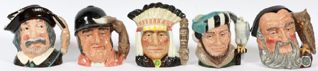 ROYAL DOULTON PORCELAIN LARGE TOBY MUGS FIVE (1 of 2)