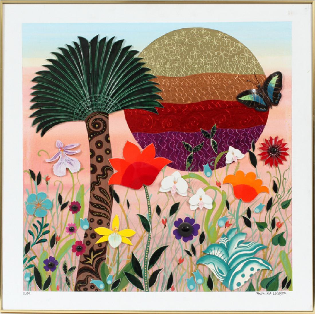 MONIKA WATSON MIXED MEDIA W/ COLLAGE ON CANVAS 1997 (1 of 3)