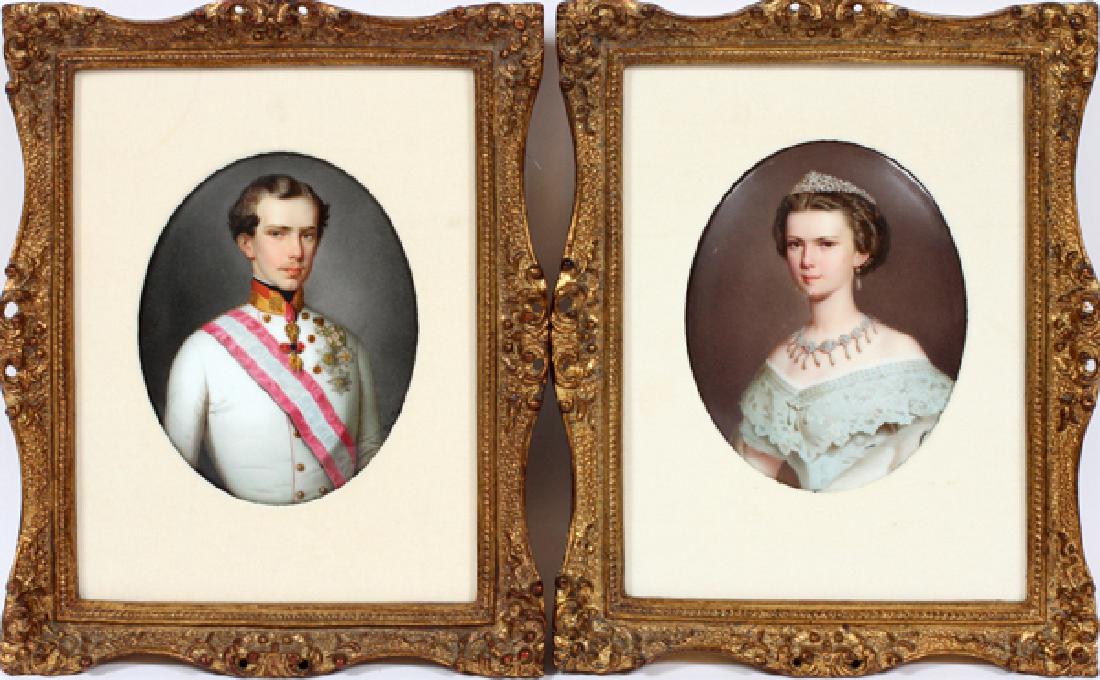 AUSTRIAN HAND PAINTED PORCELAIN OVAL PLAQUES (1 of 4)