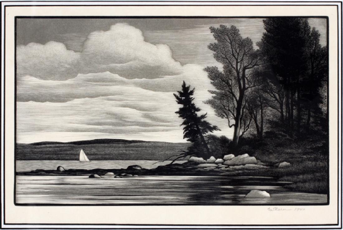 THOMAS NASON SIGNED WOOD ENGRAVING (1 of 4)