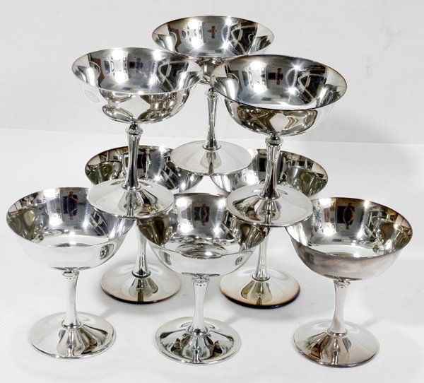 DELBERTI ITALIAN SILVERPLATE CHAMPAGNE GOBLETS