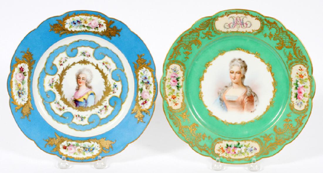 SEVRES PAINTED PORCELAIN PORTRAIT PLATES TWO (1 of 2)