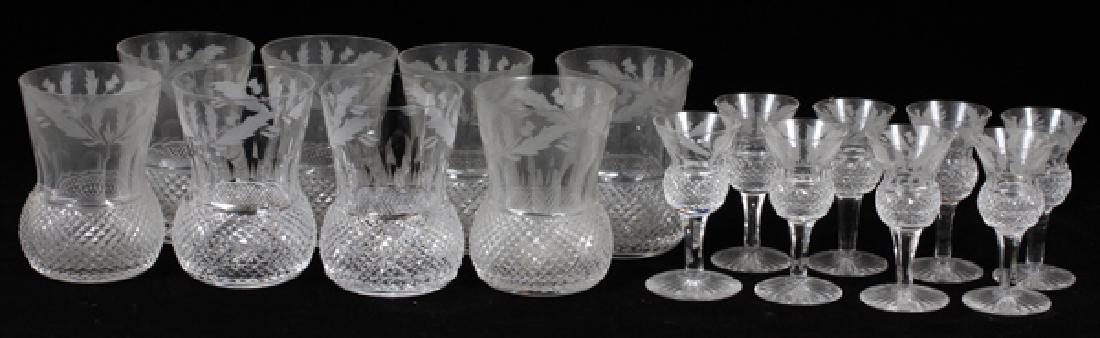 EDINBURGH THISTLE CRYSTAL STEMWARE 16 PIECES (1 of 2)