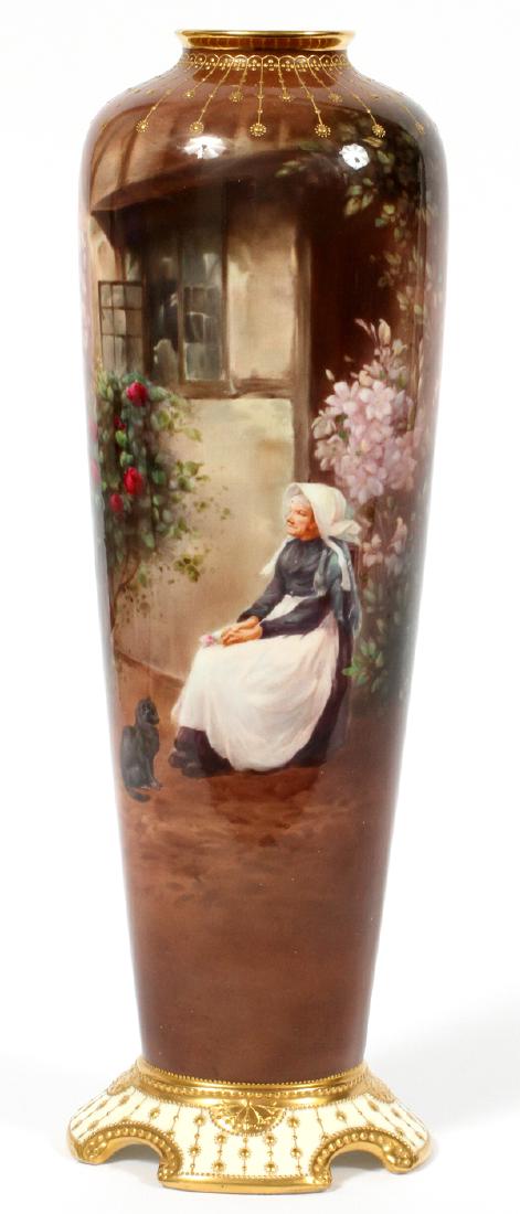 ROYAL DOULTON PAINTED AND GILT PORCELAIN VASE (1 of 4)